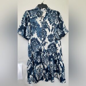 Blue and White Floral Dress